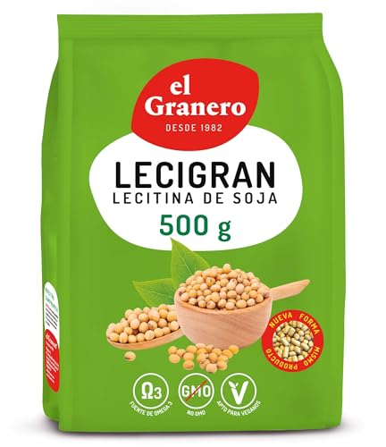 El Granero Integral - Lecigran, Lectina de Soja - 500 g - Rico en Vitaminas y Minerales - Favorece el Tránsito Intestinal - Beneficiosa para la Circulación Arterial - No GM - Apta para Veganos