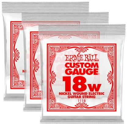 Ernie Ball Nickel Wound Single Guitar Strings 3-Pack .018 Gauge 3-Pack
