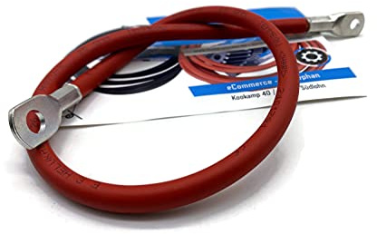 eXODA Batteriekabel 25 mm² 50cm M6 M8 Rot für effiziente Stromübertragung im Auto Motorrad Boot und KFZ flexibles Design aus hochwertigem Kupfer bis 70° Hitzebeständig.