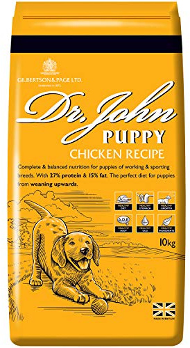 Dr John Gilbertson & Page Puppy Chicken Recipe Dry Dog Food with Omega-3s - Complete Nutrition for Puppies of Sporting Breeds - 6 x 2kg Bag