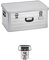 Enders Alubox 80 L mit Schloss Set - Aluminium Box 1 mm Wandstärke, spritzwasserdicht, stapelbar - Alukiste, Metallkiste, Metallbox mit Deckel - verwendbar als Transportbox, Werkzeugkiste, Lagerbox