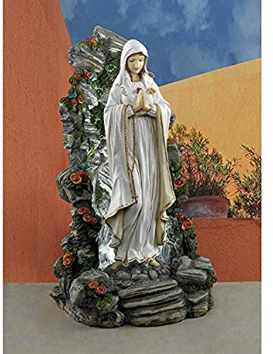 Design Toscano KY909 Scultura da Giardino Grotta Illuminata Beata Vergine Maria, Multicolore, 28x29x48.5 cm