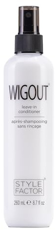 Style Factor WIGOUT Leave-In Conditioner Spray – Lightweight Hydrating & Conditioning Mist Controls Frizz, Adds Shine & Softness For Dry Damaged Hair No-Rinse Formula for All Hair Types - White