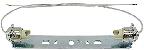 R7s Fassung für 118mm LED oder Halogenstab lang mit Litze 20cm Hochvolt-Lampenfassung silber