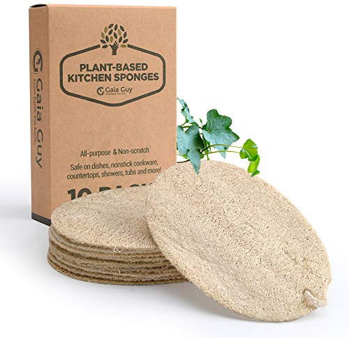 Spugna per piatti in luffa, spugne senza plastica, spugne in luffa compostabili, spugne biodegradabili per il corpo, spugna esfoliante da bagno in luffa, zero sprechi e a base vegetale