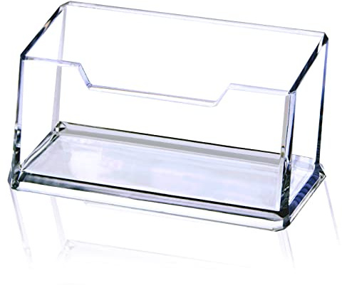 Clear Acrylic Business Card Holder, Name Card Organizer for Desk Fits 50 Business Cards