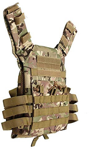 RimFly Military Gilet tactique Airsoft Entraînement Chasse Camouflage Combat Armée avec 3 porte-chargeurs et Paintball Multicam réglable Set d'équipement de protection professionnel
