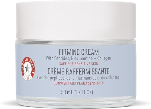 First Aid Beauty Ultra Repair Straffende Kollagen-Creme, Tagescreme & Nachtcreme mit Niacinamid, Kollagen, Peptiden, hydratisiert, glättet und strafft die Haut, 50ml