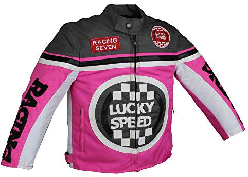Euro Stars Veste de motard pour enfant - En textile - Rose - Rose - M