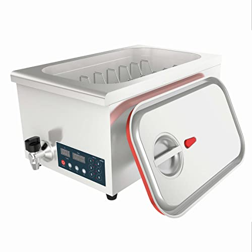 Lacor - 69492 - Cocedor de Baja Temperatura Sous Vide Profesional que permite cocinar los alimentos envasados al vacío de Acero Inoxidable, Cierre Hermético, Medidas 62,5x36x30 cm, Gris