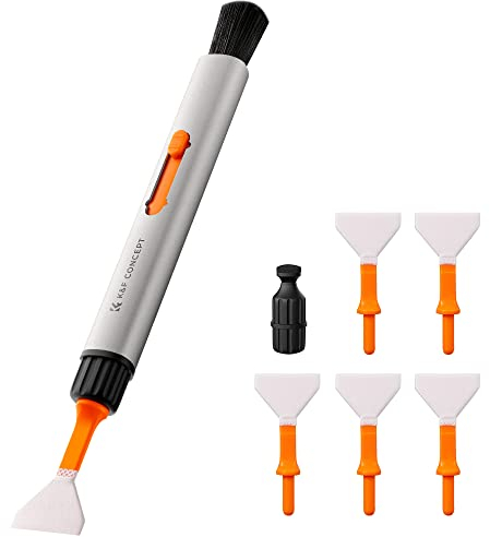 K&F CONCEPT 9 in 1 Reinigung Stift l Cleaning Pen Set, Reinigung Set mit Reinigungspinsel, 2*Carbonspitze, 6*Vollformat Kamera Cleaning Swab für DSLR Kamera, Objektive, Handy, Laptop, AR Vr Brille