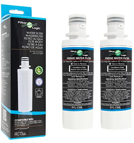 FilterLogic FFL-156L | 2x Kühlschrank Wasserfilter kompatibel mit LG LT1000P ADQ747935 ADQ74793501 Water-Filter Replacement Cartridge