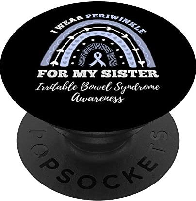 I Wear Periwinkle For My Sister IBS Irritable Bowel Syndrome PopSockets Swappable PopGrip
