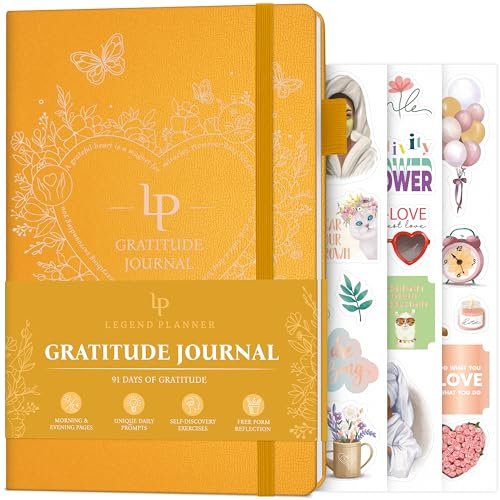 Legend Tacksamhetsdagbok – Daglig dagbok för positivitet och lycka – tacksam anteckningsbok att skriva i – Tacksam Affirmation Journal (bärnstensgul)