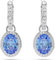 Swarovski Una Drop-Ohrhänger, Blaue und Rhodinierte Ohrringe mit Strahlenden Swarovski Kristallen