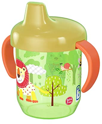 Qurygin 250ml taza de bebida para niños con pico para niños pequeños con asas vaso de destetar para el bebé caño vertedero reforzado anti fugas taza de paja infantil anti fugas para bebé