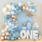Kit Arco Palloncini Blu, 94 Pezzi Arco Ghirlanda Palloncini Compleanno Blu Retrò con Palloncini Oro Palloncini Bianchi Sabbia per Decorazioni Compleanno Baby Shower Battesimo Bimbo, Matrimonio, Laurea