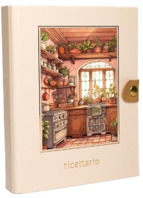 ALFABET - Ricettario Ad Anelli Da Scrivere, Scatola Regalo, Artigianale Italiano, Con Schede Tematiche, Carta Ecologica Stampata, Idea Regalo Per La Mamma, Per La Nonna, Per La Suocera, Cipria