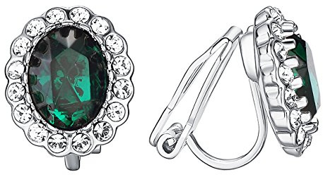 Vogem Clip Orecchini da Donna Senza Fori Cubic Zirconia Orecchini a Clip con Grande Cristallo Orecchini a Clip Senza Nickel Gioielli di Moda per Matrimonio, Zirconia cubica, Zircone