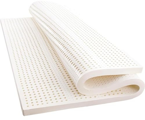 HENXUE Matratzenauflage Aus Naturlatex, Matratzenauflage Aus Naturlatex, Waschbare Matratze Aus Naturlatex, Importierte Matratze Aus Reinem Naturkautschuk, 2,5 cm Dick,200cmx220cm