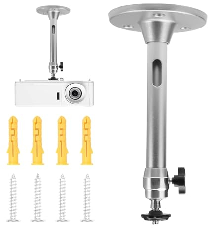 Beamer Deckenhalterung, 360 Grad Universal Beamer Halterung Beamer Wandhalterung, Halterung Beamer Decke Beamerhalterung, Belastbarkeit 5kg Mit Schraubendreher FüR Mini Projektor üBerwachungssysteme.