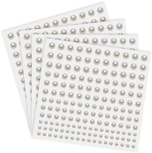 Selbstklebende Perlen für Haare 660 Stück Klebe Perlen Sticker zum Kleben Basteln Halbe Perle Selbstklebend für Handwerk 3mm 4mm 5mm 6mm
