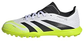 adidas Unisex League Turf Football Boots Kids, Cloud White/Core Black/Lucid Lemon, 5.5 UK