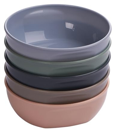 Vital Baby Nourish Perfectly Simple Bowls, Stackable, BPA-Free, EarthSmart Biodegradable, Microwave & Dishwasher Safe, Everyday Feeding Bowls for Toddlers & Adults 6m+, 5 Pack