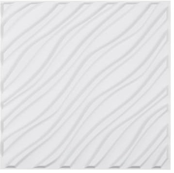 VEVOR Paneles de Pared 3D, PVC, con Ondas Minimalistas de Arte Moderno, con Acento de Cobertura 2,97 m², para Techo, Dormitorio, Sala de Estar y de Juegos, Blanco Mate, 500 x 500 x 20 mm, 12 uds