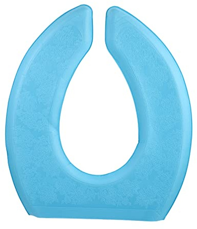 NIYANGLE Alfombrilla Para Asiento De Inodoro Autoadhesiva Cojín De Inodoro Forma De Dona Color Azul Gruesa y Aislante Para Uso Baño Familiar