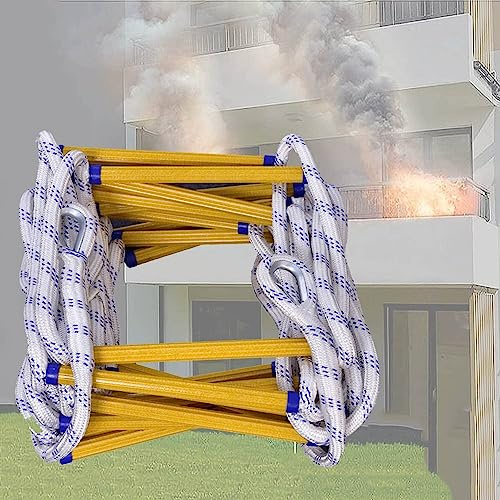 Fire Escape Ladder, Fire Escape Ladder, Emergency Safety Portable Rope Ladder, 2-18 Story Homes Reusable Compact Lightweight External Rescue Ladder/5M/16Ft