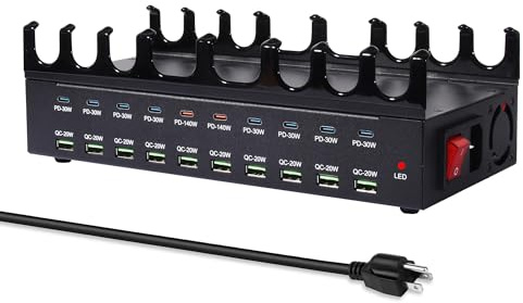 20-Port 770W Charging Station for Multiple Devices, Fast Charger Station