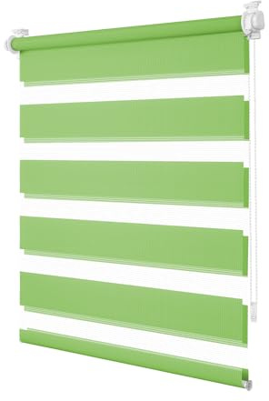 Doppelrollo Klemmfix ohne Bohren Grün 45x130cm (Stoffbreite 40cm) Rollos für Fenster ohne Bohren Lichtdurchlässig & Verdunkelnd Fensterrollo Klemmrollo mit Kindersicherung
