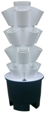 BCJMKDX Torre idroponica, Torre idroponica, Sistema di Coltivazione, Torre Verticale for Serra da Giardino, for Erbe aromatiche e Frutta(White,4 Layer)
