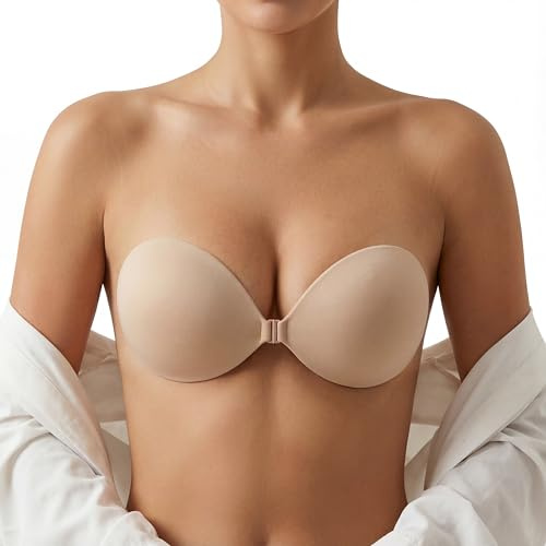 Lillypads Självhäftande BH push up – DAS ORIGINAL – testad 100 dagar – premium klibbig bh – tvättbar och återanvändbar – beige
