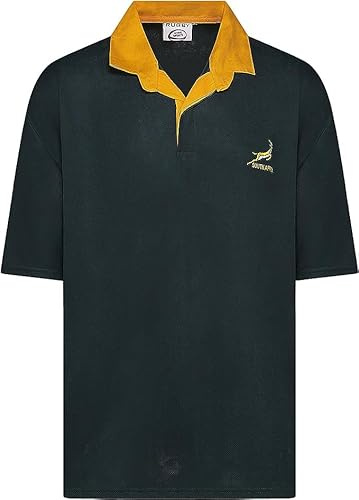 New Model UK Mens South Africa Rugby Half Sleeve T-Shirt | Button Down Collar Style | Size S to 5XL