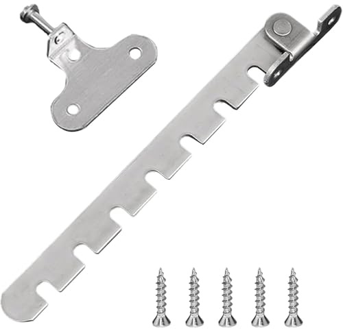 EaseSunny Sash - Cierre de seguridad ajustable para ventanas de inclinación y giro, gancho de viento de acero inoxidable para apertura accidental, color plateado