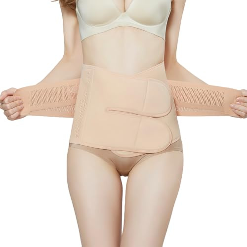 Breathable Adjustable Elastic Abdominal Binder Postpartum Belly Waist Slimming Shaper Support Girdle Belt Post Pregnancy Recoery Abdomen Belt Corset Belt Staylace for Waist Circumference 33-37in