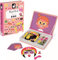 Janod - Girl's Crazy Faces Magneti'Book - Magnetic Educational Game 55 Pieces - For children from the Age of 3, J02717, Klein, Rose