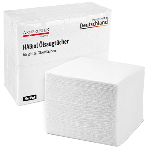 Ölsaugtuch HABiol, Multisoft Putztuch Reinigungstücher 24 Stück, Ölsaugtücher zur Holzpflege, Endpolitur und für Restölmenge 32x34 cm, extra saugfähig und robust