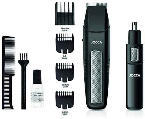 JOCCA Tondeuse cheveux, nez et oreilles - Noir et argent