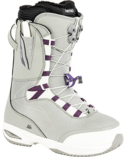ATOMIC Damen Nitro Snowboards Faint TLS '23 All Mountain Freestyle Freeride Schnellschnürsystem Boot Snowboardboot, Grey-Purple, MP 25,5 // EU 39 1/3 // US 8