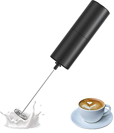 IraXpro Montalatte Elettrico Cappuccino,Montalatte Manuale,Frullino Montalatte con Agitatore in Acciaio Inox,Alimentato a Batteria,Facile da Pulire,per Uova,Caffè,Latte,Cioccolata Calda (Nero))