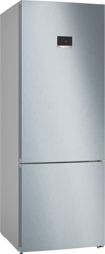 Bosch KGN56XLEB Serie 4, Frigorifero combinato da libera installazione, NoFrost, Cassetti VitaFresh, PerfectFit, Luce LED, Acciaio, XXL, 193 x 70 cm
