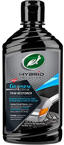 Turtle Wax Hybrid Solutions Graphene Acrylic Black Trim Restorer, 295 ml, Revives Exterior Car Plastic to Like New Condition, Won't Wash Off, Superior UV Protection