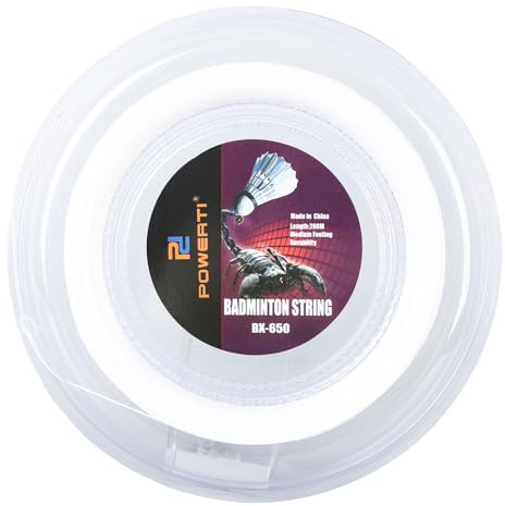 Badminton Racquet String, 0.72mm 200m Badminton Racket String Badminton Training Nylon String Line BX 650 (White)
