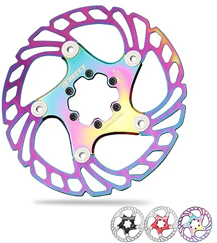 BUCKLOS IIIPRO 140mm 160mm 180mm 203mm Floating Bike Disc Brake Rotor with 6 Bolts, Mountain Bike MTB Stainless Steel Bicycle Disc Brakes Rotors for Road Bike/Ebike/BMX(Multicolour)