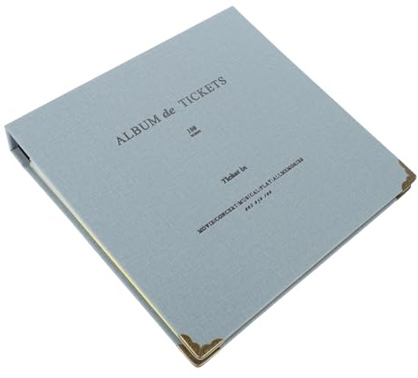 JEWEDECO Libro De Billetes Para Almacenar Boletos De Álbum De Tarjetas De Memoria Cuadernillo De Sueltas Para Recortes y Billetes Para Coleccionistas De Viajes