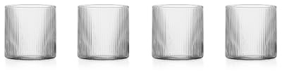 Ichendorf Milano Set di 4 Tumbler, Collezione Shibui, 39 cl, Vetro Borosilicato, Fatto a Mano