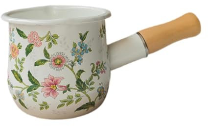 Baoblaze Small Email Milk Pot Mini Soup Pot de cuisine 400 ml avec poignée en bois Petite casserole Sauce Sauce Restaurant Camping Cuisine